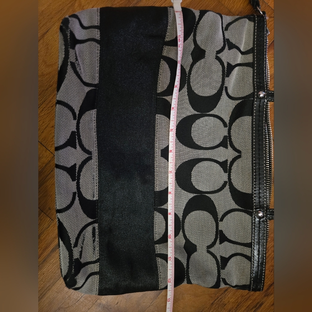 Coach Branded Stylish Black and Gray Tote Bag - Picture 6 of 8